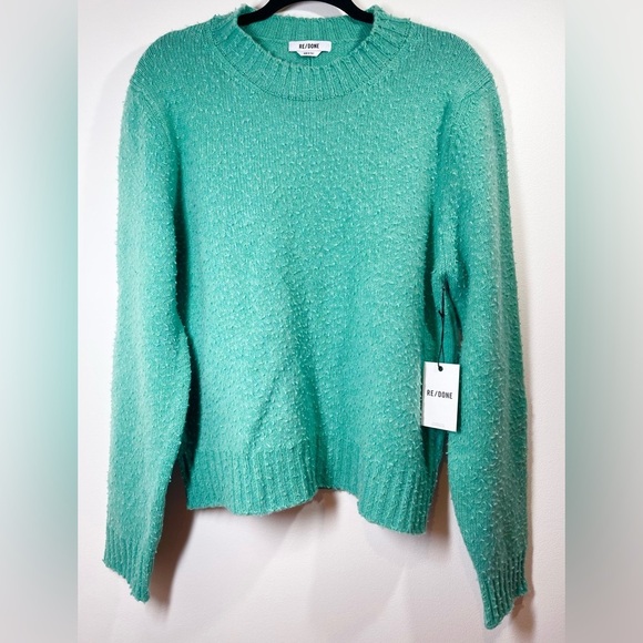NWT RE/DONE Textured Boxy Crewneck Sweater Made in Italy Size (See Measurements) - Picture 1 of 8